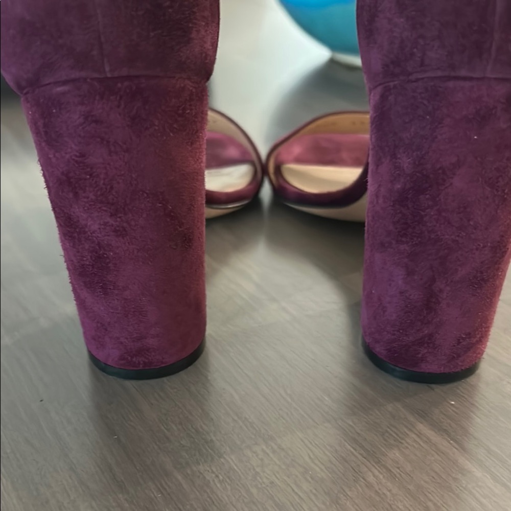 Gianvito Rossi Purple Suede Block Heel Heels - Picture 4 of 4